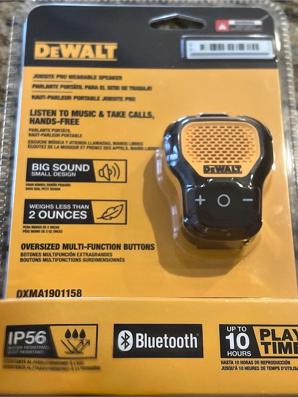 DEWALT Bluetooth Speaker Yellow & Black NWT
